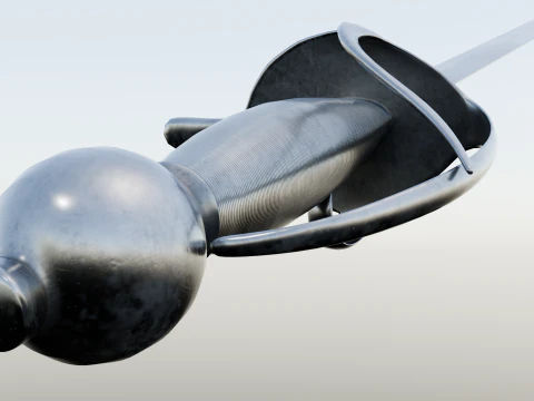 Swedish 18th century Sword m-1685 game ready 3D Model