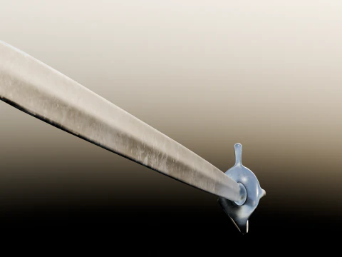 Swedish 18th century Sword m-1685 game ready 3D Model