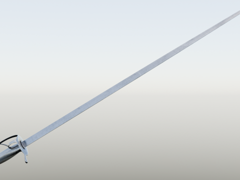 Swedish 18th century Sword m-1685 game ready 3D Model