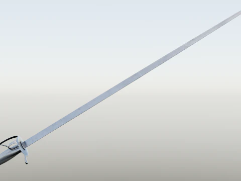 Swedish 18th century Sword m-1685 game ready 3D Model