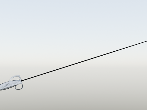 Swedish 18th century Sword m-1685 game ready 3D Model