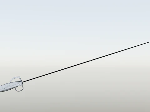 Swedish 18th century Sword m-1685 game ready 3D Model