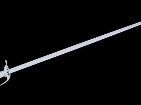 Swedish 18th century Sword m-1685 game ready 3D Model
