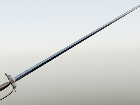 Swedish 18th century Officers Rapier m-1700 game ready Model 3D