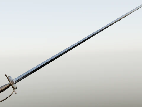 Swedish 18th century Officers Rapier m-1700 game ready 3D Model