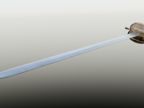 Swedish 18th century Officers Rapier m-1700 game ready Model 3D