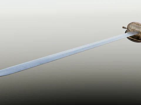 Swedish 18th century Officers Rapier m-1700 game ready 3D Model