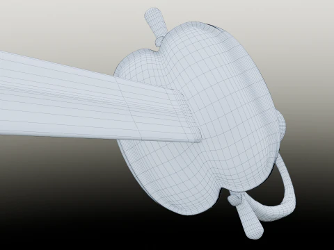 Swedish 18th century Officers Rapier m-1700 game ready 3D Model