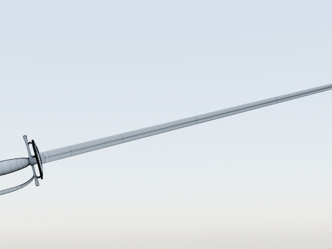 Swedish 18th century Officers Rapier m-1700 game ready Model 3D