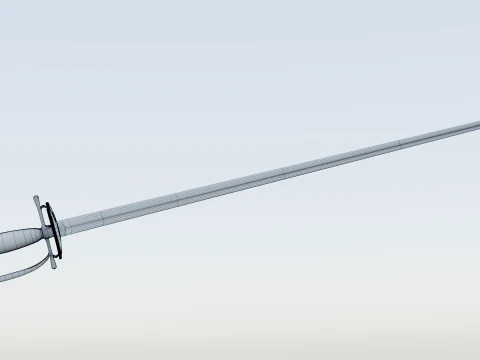 Swedish 18th century Officers Rapier m-1700 game ready 3D Model