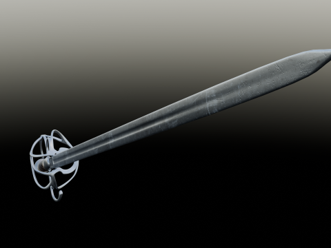 French strong cavalry sword 17th-18th century game ready 3D 모델