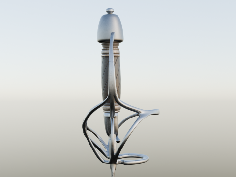 French strong cavalry sword 17th-18th century game ready 3D 모델