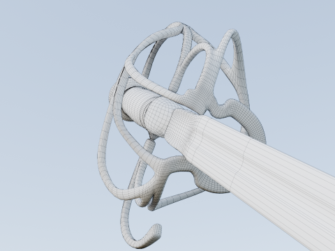 French strong cavalry sword 17th-18th century game ready 3D 모델