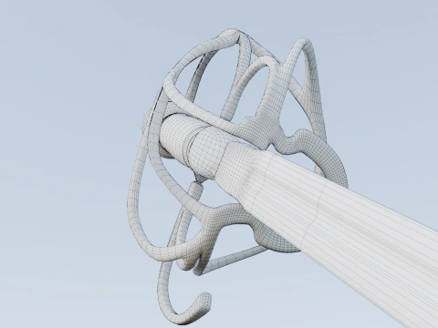 Frans sterk cavaleriezwaard 17e-18e eeuws spel klaar 3D Model