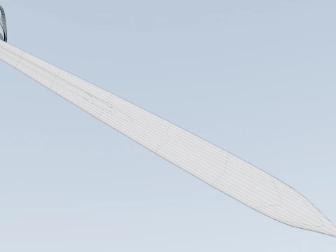 Frans sterk cavaleriezwaard 17e-18e eeuws spel klaar 3D Model