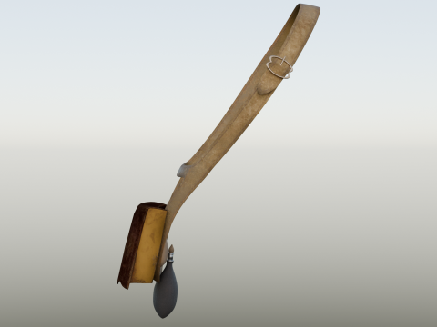 18th Century French Infantry Ammo Pouch Powder Flask Game Asset 3D मॉडल