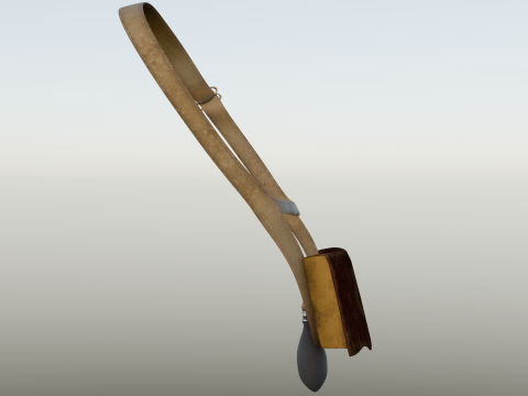 18th Century French Infantry Ammo Pouch Powder Flask Game Asset 3D Model