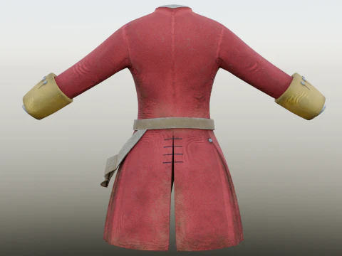 18वीं सदी का ब्रिटिश सैन्य लाल कोट 3D मॉडल