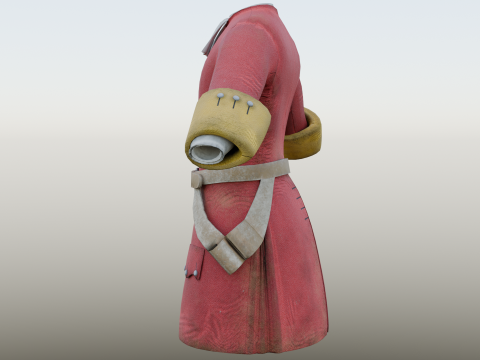 18th century British military red coat Model 3D