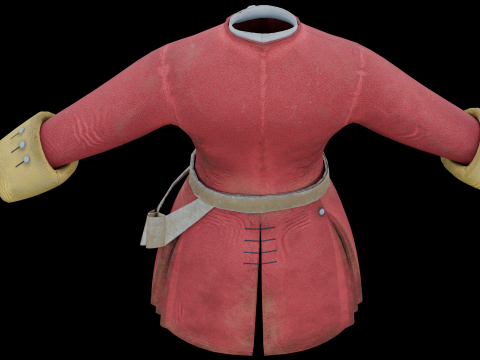 18th century British military red coat Model 3D