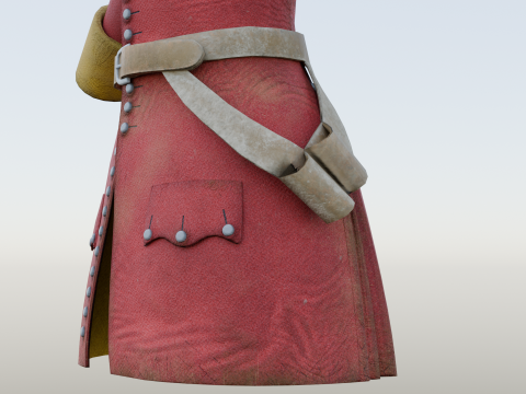 18th century British military red coat Model 3D