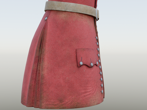 18th century British military red coat Model 3D