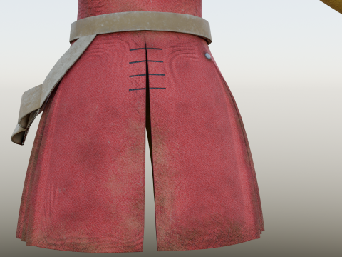 18th century British military red coat Model 3D
