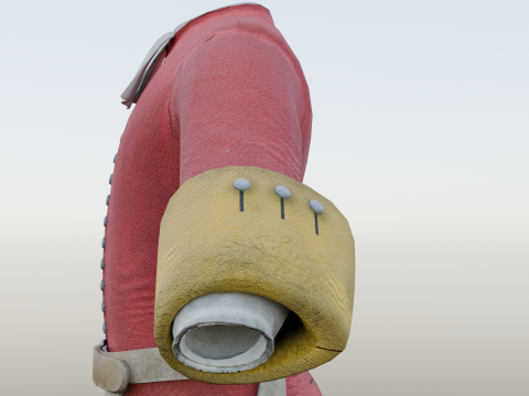 18th century British military red coat Model 3D