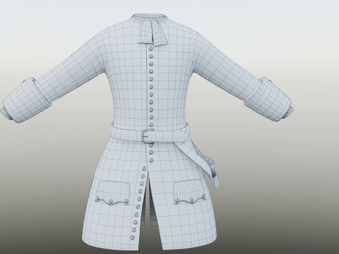 18वीं सदी का ब्रिटिश सैन्य लाल कोट 3D मॉडल