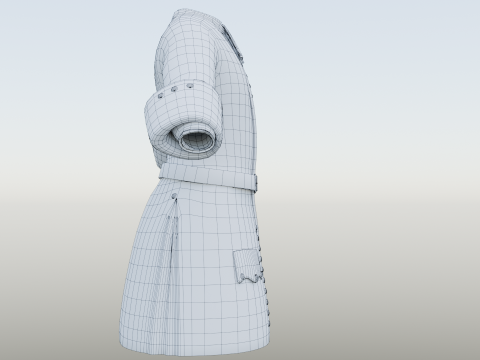 18th century British military red coat Model 3D
