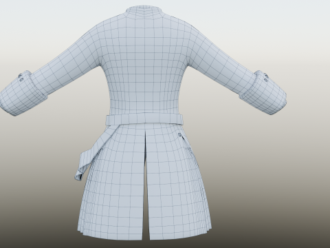 18th century British military red coat Model 3D