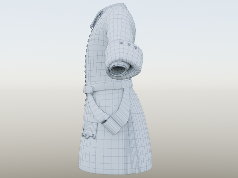 18th century British military red coat Model 3D