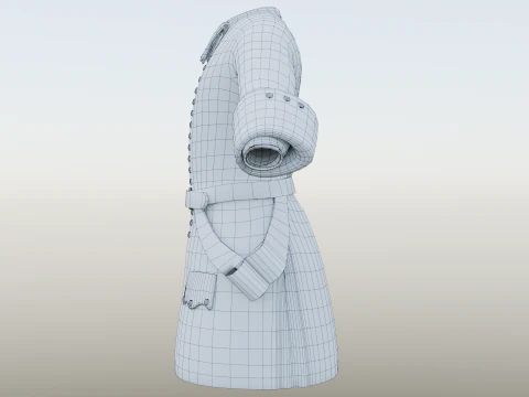 18वीं सदी का ब्रिटिश सैन्य लाल कोट 3D मॉडल