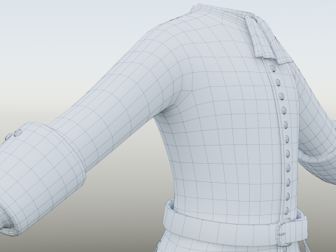 18th century British military red coat Model 3D