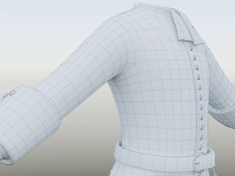 18वीं सदी का ब्रिटिश सैन्य लाल कोट 3D मॉडल