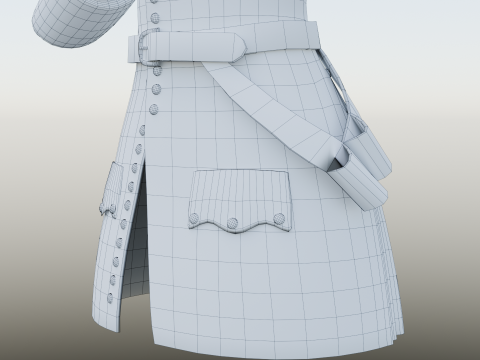 18th century British military red coat Model 3D