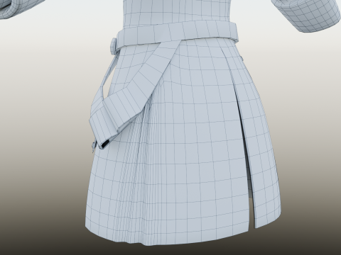 18th century British military red coat Model 3D
