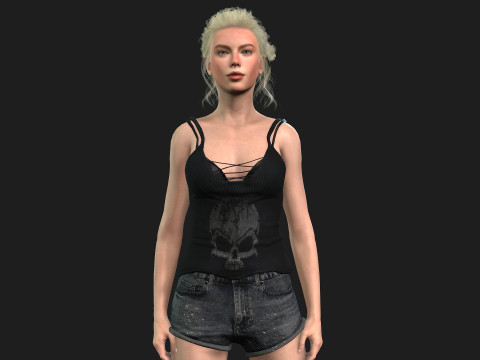 High Quality Female Character Model 3D 模型