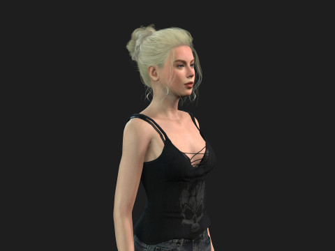 High Quality Female Character Model 3D 模型