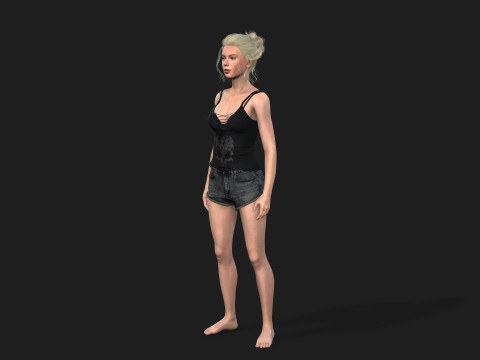 High Quality Female Character Model 3D 模型