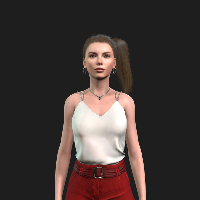 High Quality Female Character Model 3D .c4d .max .obj .3ds .fbx .stl .blend