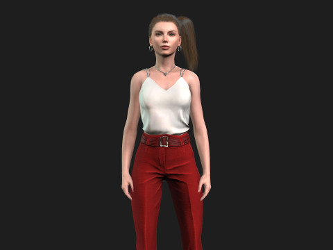 High Quality Female Character Model 3D
