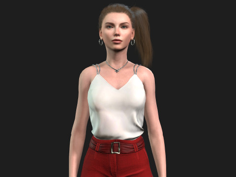 High Quality Female Character Model 3D