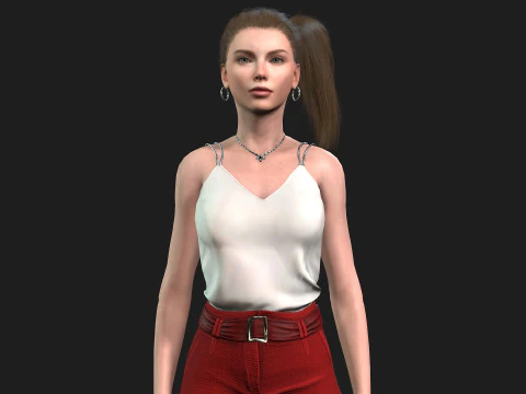 Y&uuml;ksek Kaliteli Kadın Karakter 3D Model