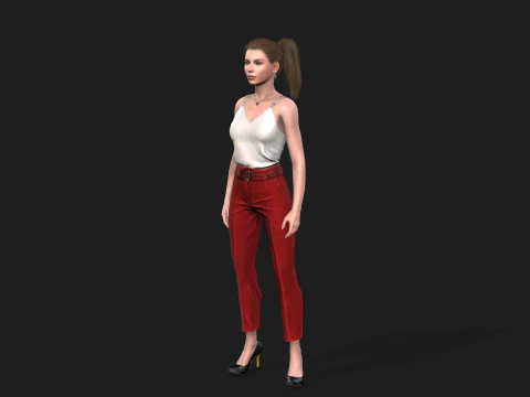 Y&uuml;ksek Kaliteli Kadın Karakter 3D Model