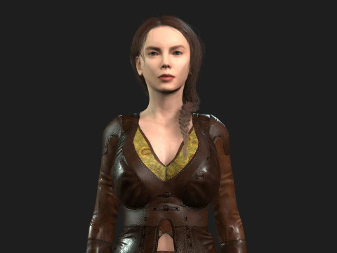 游戏就绪女孩动画就绪 3D 模型