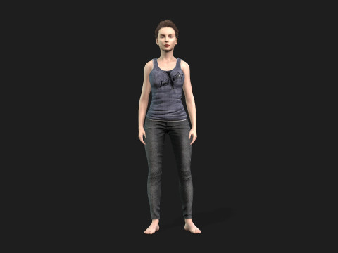 Beautiful 3D Woman game ready and Animation Ready 3D Model