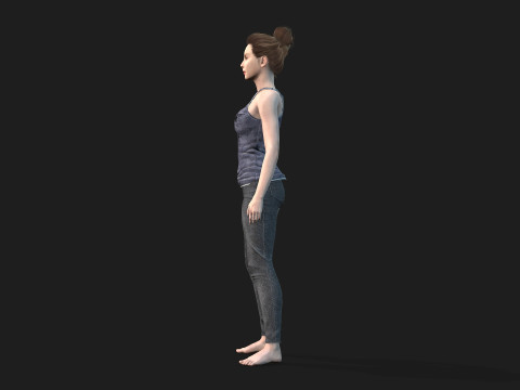 Beautiful 3D Woman game ready and Animation Ready 3D Model
