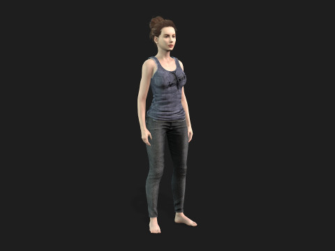 Beautiful 3D Woman game ready and Animation Ready 3D Model