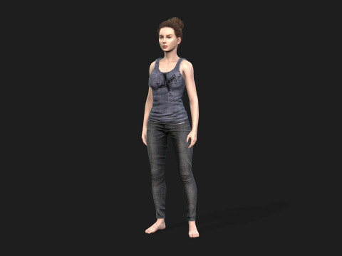 Beautiful 3D Woman game ready and Animation Ready 3D Model